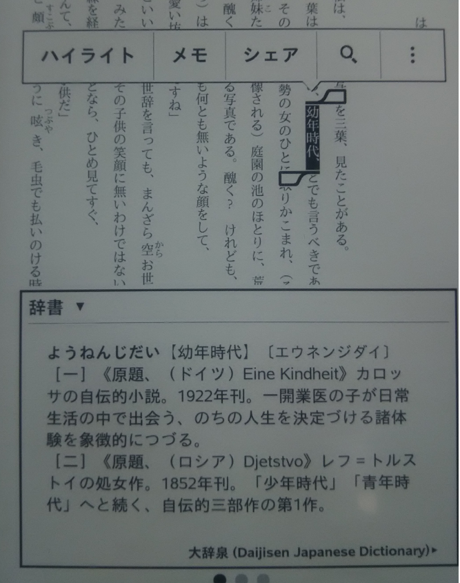 Kindle-辞書機能